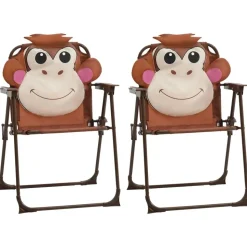 VIDAXL - Vidaxl - petit salon de jardin pour enfant avec parasol singe rigolo