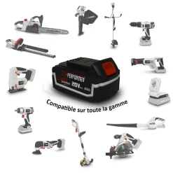 X-PERFORMER - Pack 2 batterie concept 20v lithium 4 ah pour la gamme d'outils electro-portatifs x-performer + double chargeur