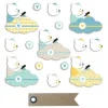 YOUDOIT - 20 formes découpées nounours léonard + 20 étiquettes kraft fanion