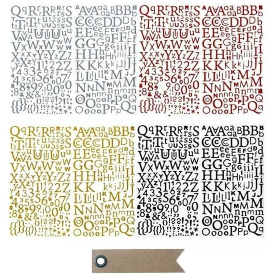 YOUDOIT - Kit stickers alphabets à paillettes + 20 étiquettes kraft fanion
