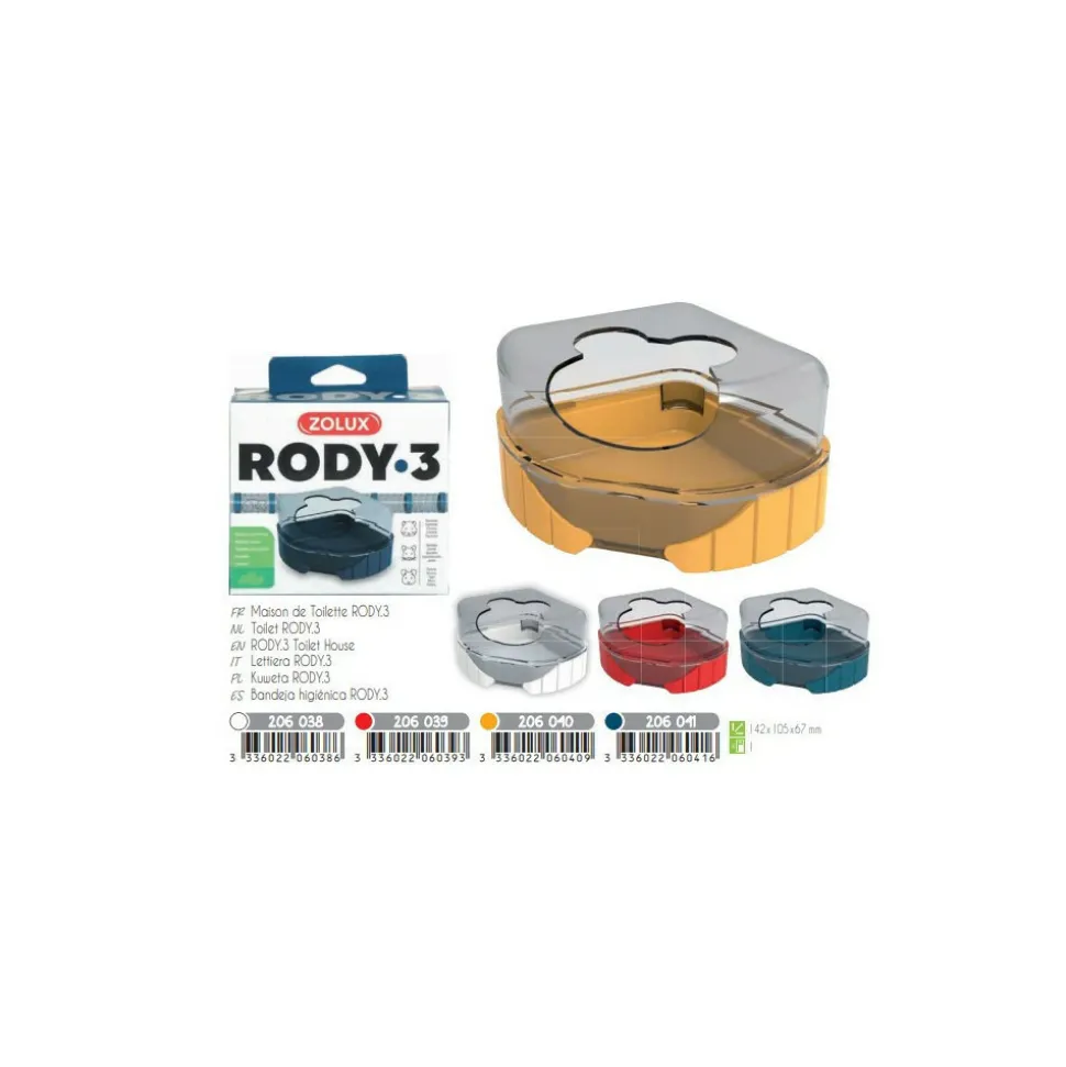 ZOLUX - 1 maison de toilette pour petits rongeurs rody3 couleur rouge taille 14.3 c
